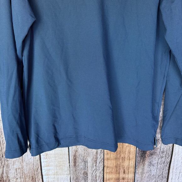 Coolibar Polo Shirt Links Long Sleeve Men Large Blue UPF 50 Sun Protection Golf - Picture 4 of 8